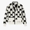 CHEVRON CHECKERED KNIT CARDIGAN