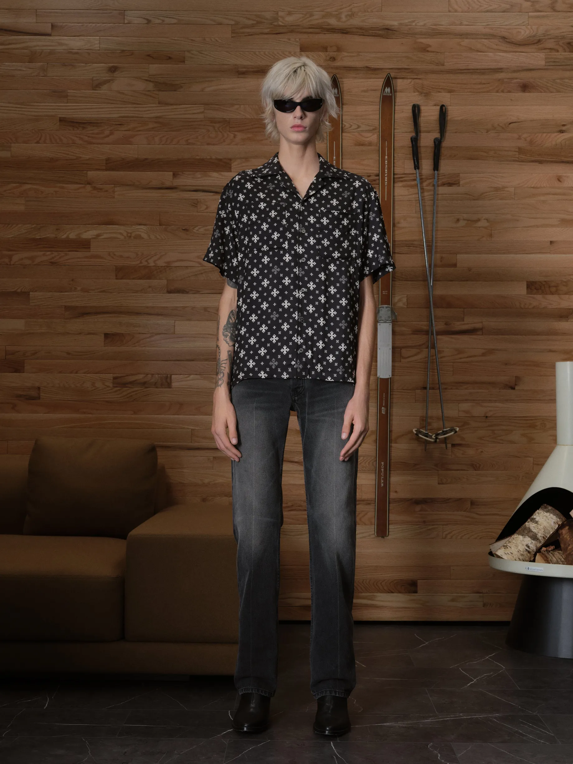 CROSS BANDANA RAYON SHIRT