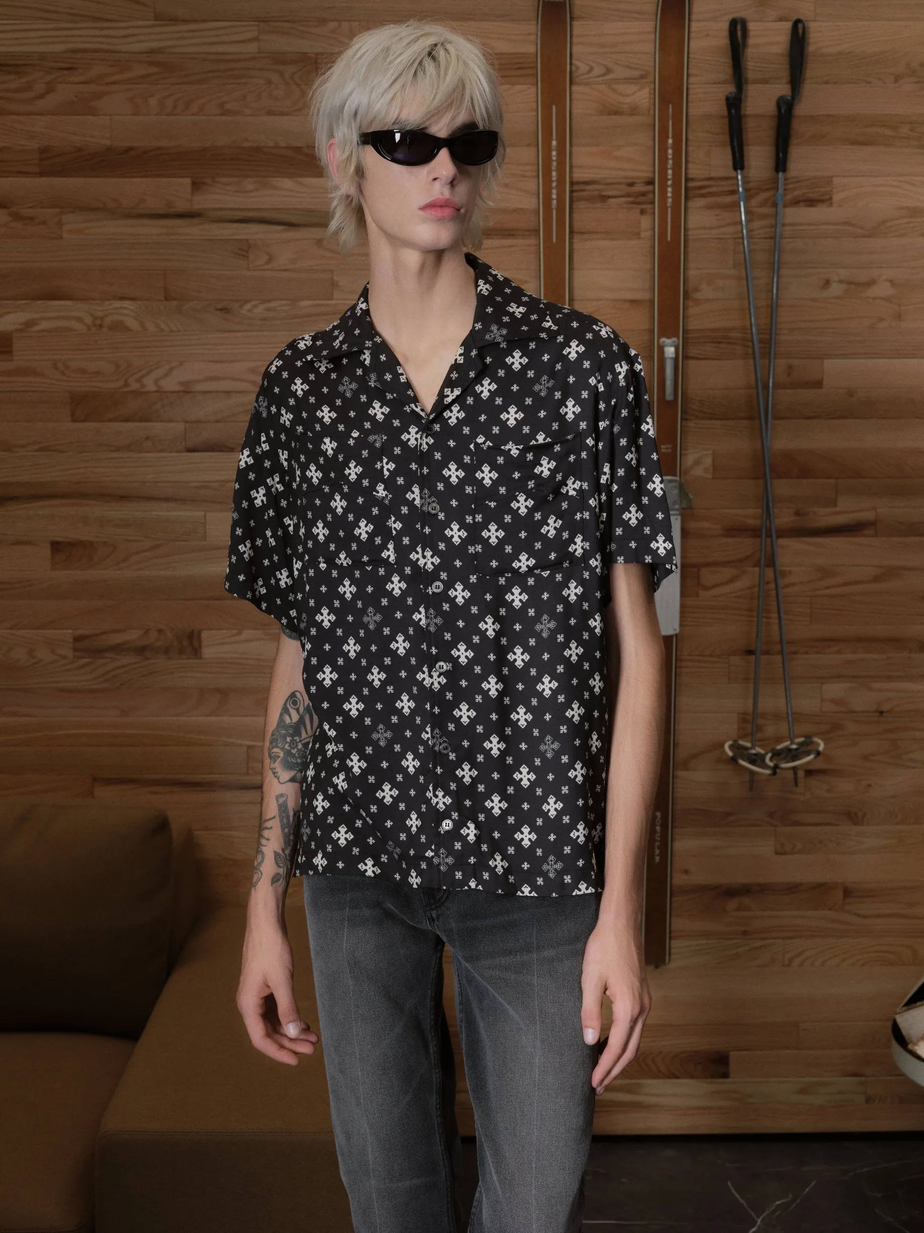 CROSS BANDANA RAYON SHIRT