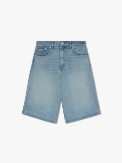 DROP CROTCH DENIM SHORTS