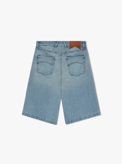 DROP CROTCH DENIM SHORTS