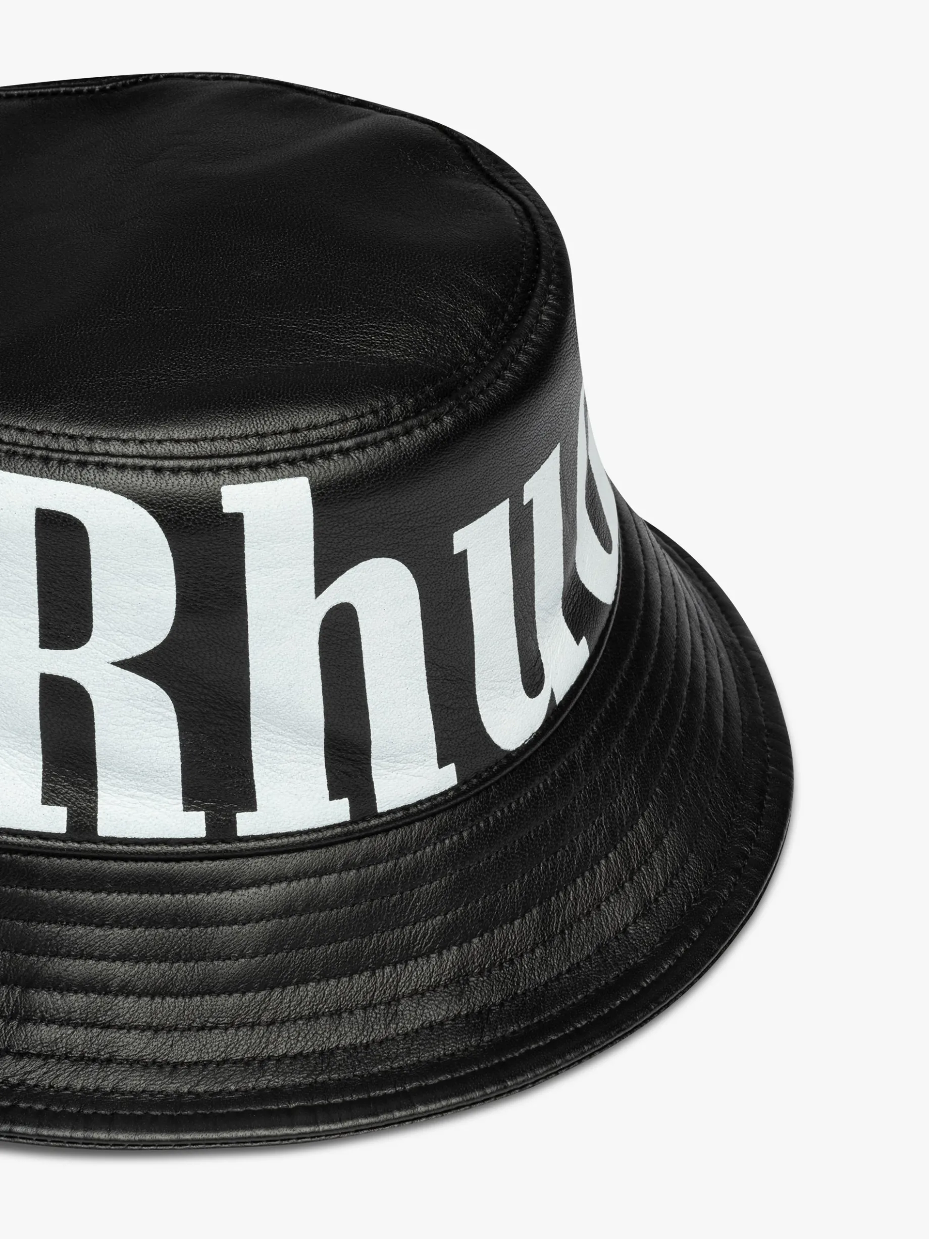 LOGO LEATHER BUCKET HAT