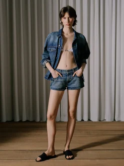 LOW-WAIST DENIM SHORTS