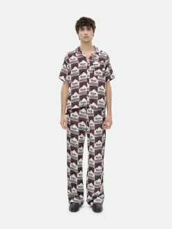 MOONLIGHT BORDEAUX SILK PJ PANT