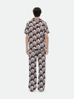 MOONLIGHT BORDEAUX SILK PJ PANT