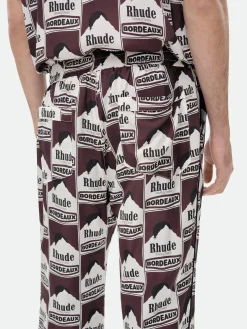 MOONLIGHT BORDEAUX SILK PJ PANT