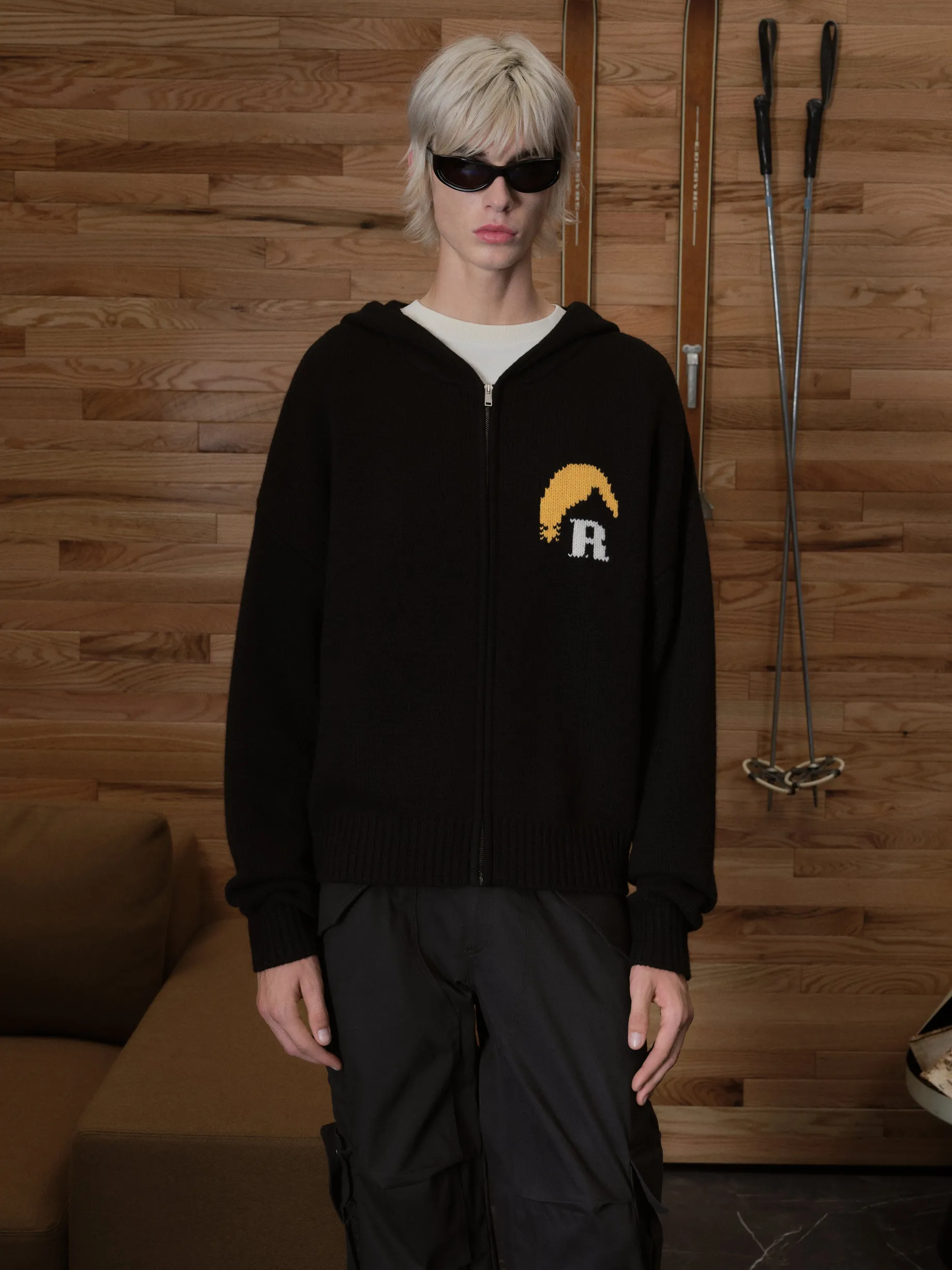 MOONLIGHT KNIT ZIP UP HOODIE