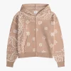 RHUDE BANDANA KNIT ZIP-UP