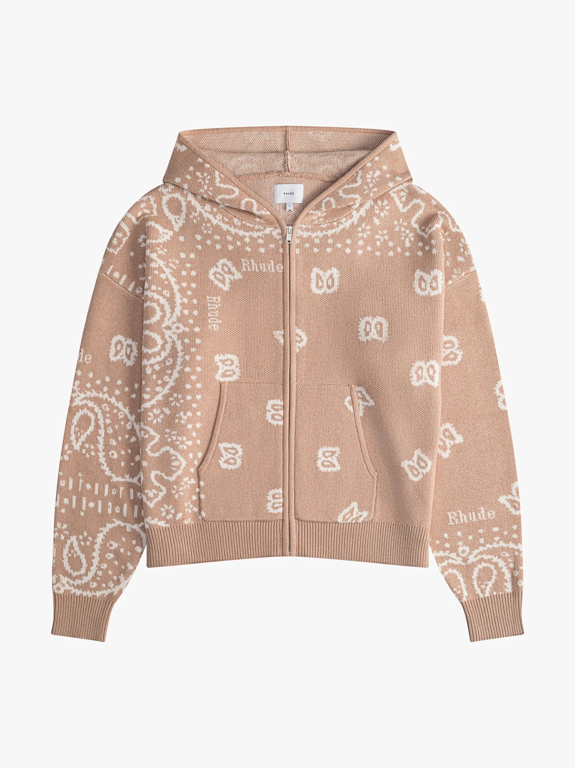 RHUDE BANDANA KNIT ZIP-UP
