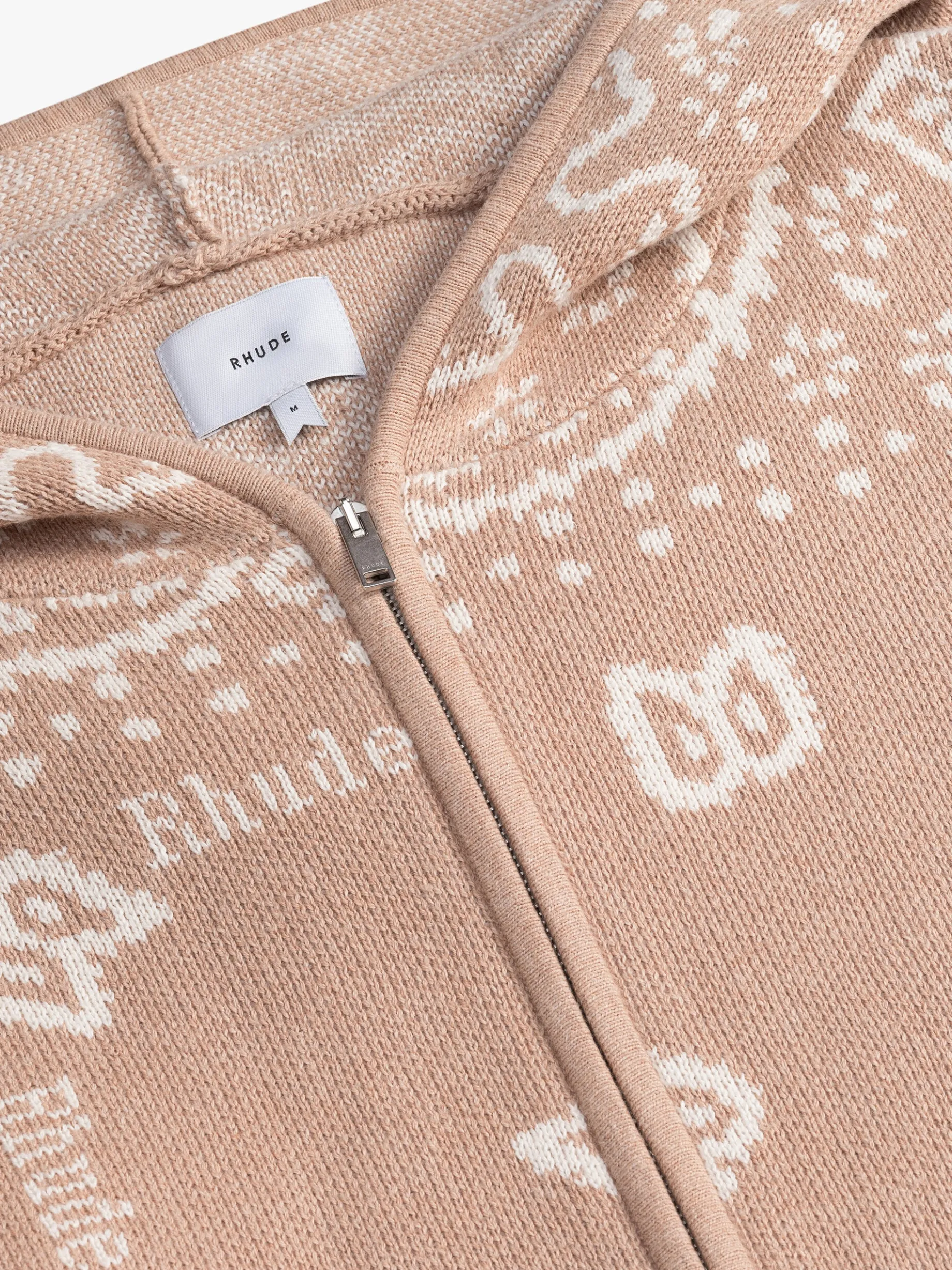 RHUDE BANDANA KNIT ZIP-UP