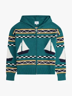 RHUDE BATEAU KNIT ZIP UP HOODIE