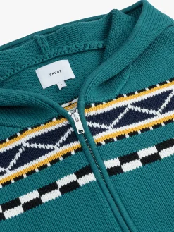 RHUDE BATEAU KNIT ZIP UP HOODIE