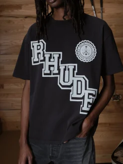 RHUDE COLLEGIATE CREST TEE