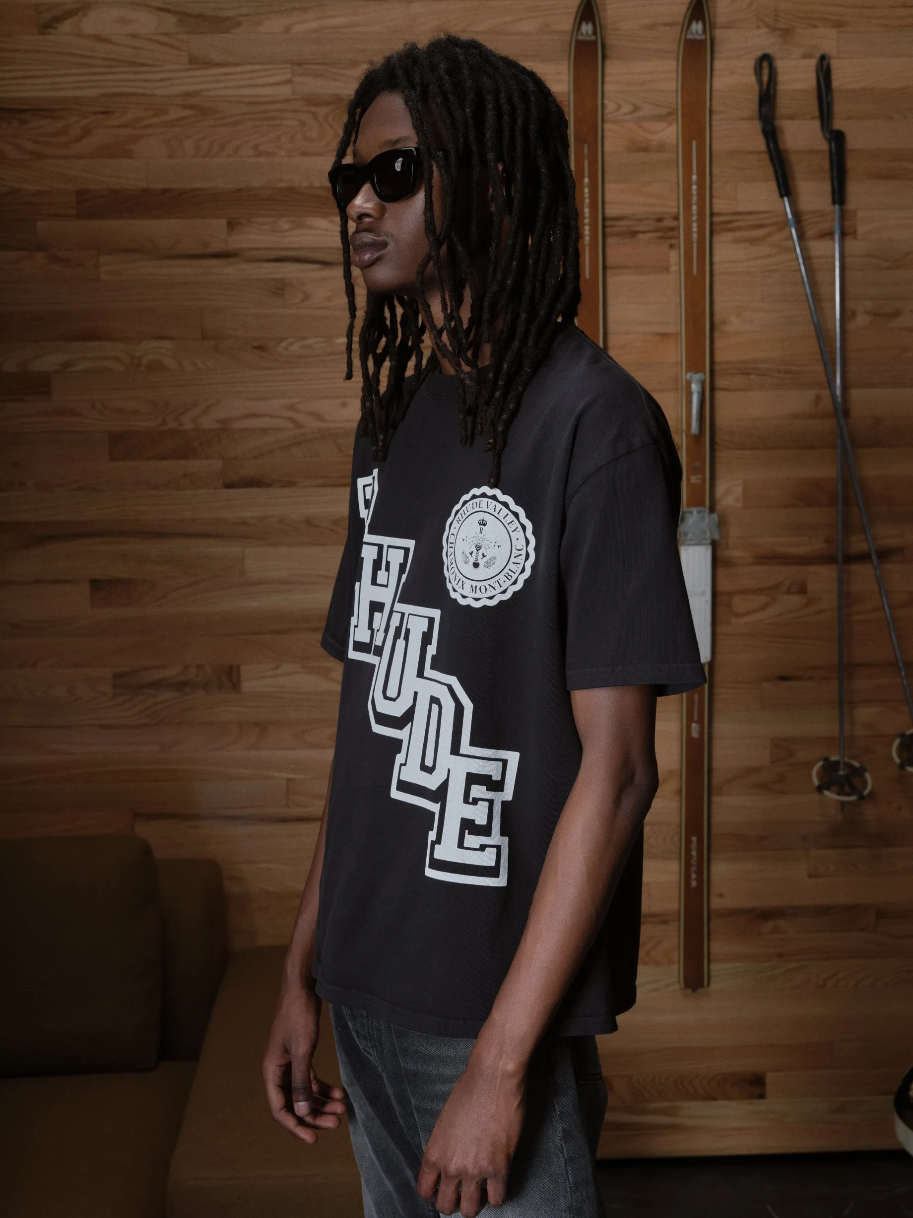 RHUDE COLLEGIATE CREST TEE