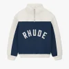 RHUDE CONTRAST QUARTER-ZIP VARSITY