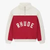 RHUDE CONTRAST QUARTER-ZIP VARSITY