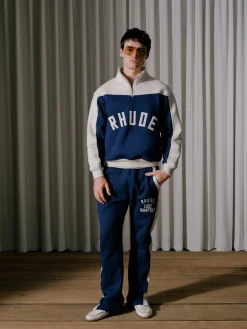RHUDE CONTRAST QUARTER-ZIP VARSITY