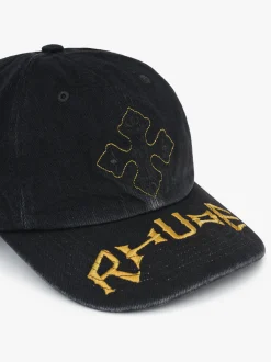 RHUDE CROSS DENIM 6-PANEL HAT
