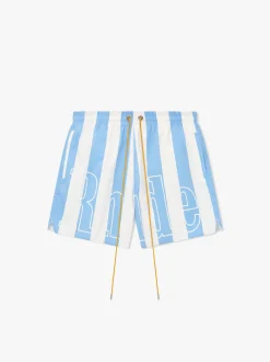 RHUDE LOGO STRIPED TRUNKS