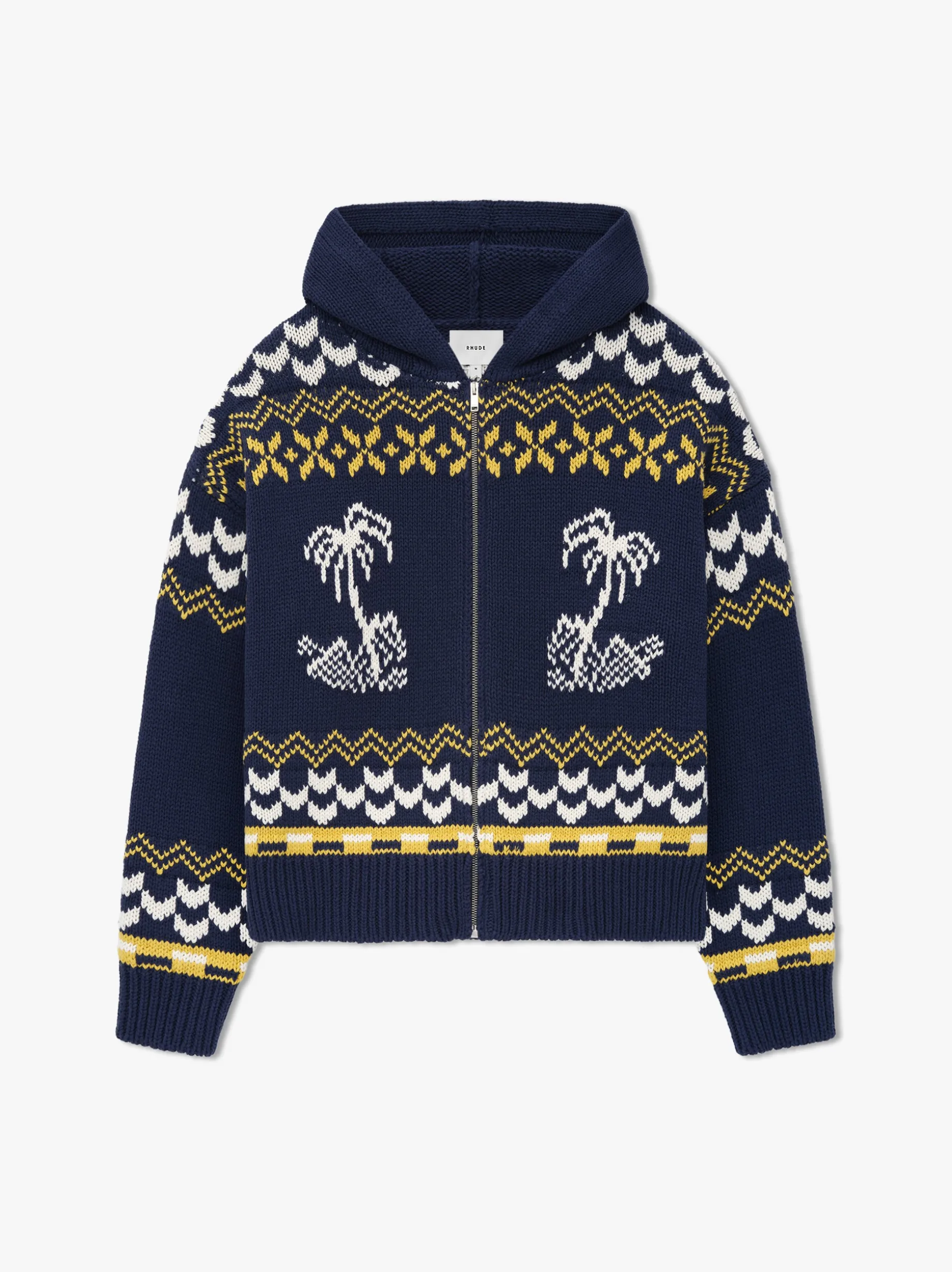 RHUDE PALMA KNIT ZIP-UP
