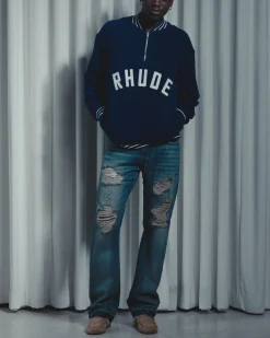 RHUDE QUARTER-ZIP VARSITY