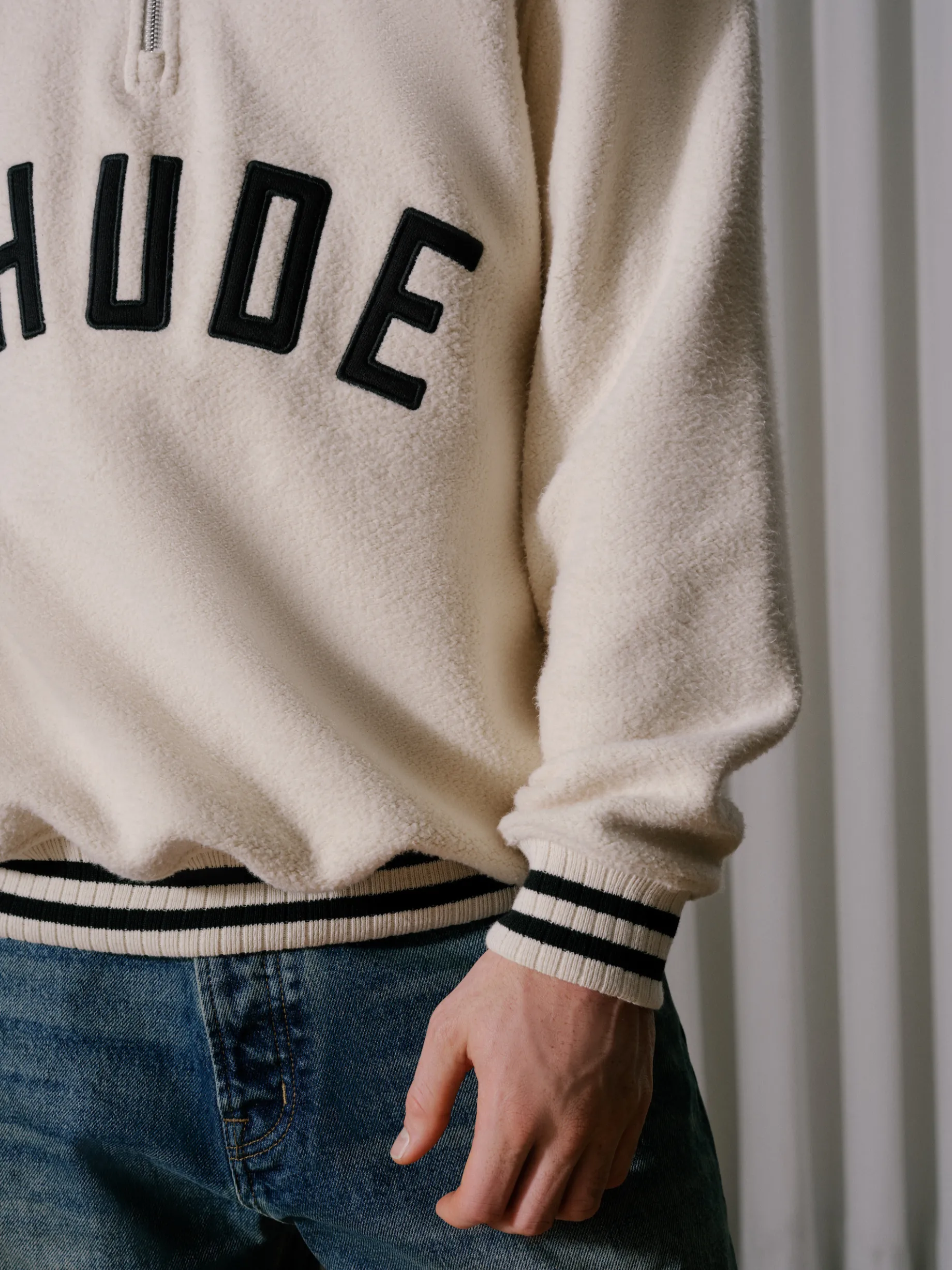 RHUDE QUARTER-ZIP VARSITY