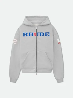 RHUDE RACING ZIP-UP HOODIE