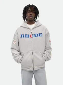 RHUDE RACING ZIP-UP HOODIE
