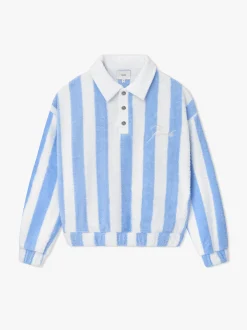 STRIPED LOOP TERRY POLO