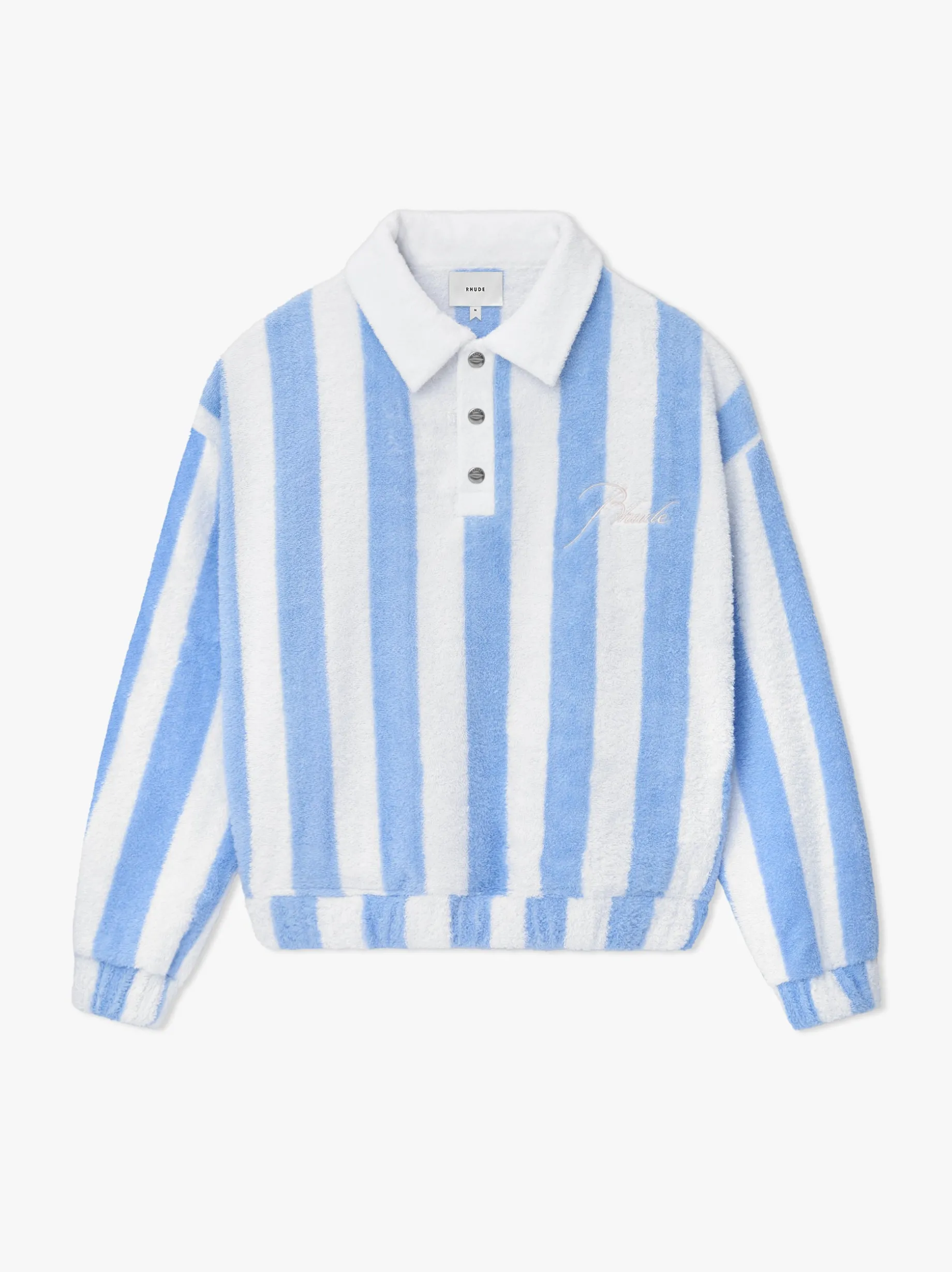 STRIPED LOOP TERRY POLO