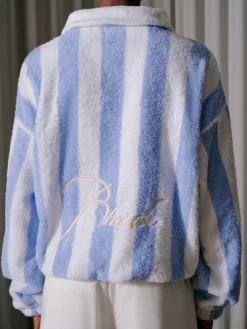 STRIPED LOOP TERRY POLO