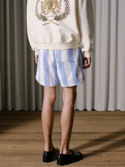 STRIPED LOOP TERRY SHORT