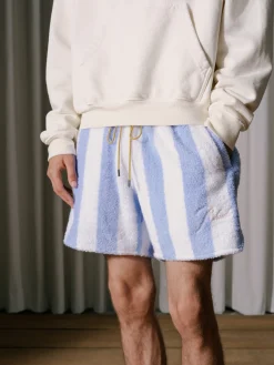 STRIPED LOOP TERRY SHORT
