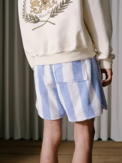 STRIPED LOOP TERRY SHORT