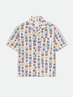 TRUCKER PRINT SILK SHIRT