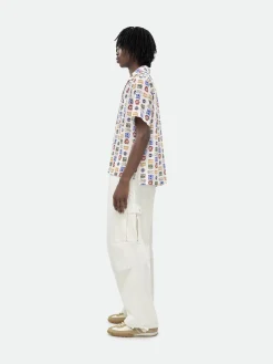 TRUCKER PRINT SILK SHIRT