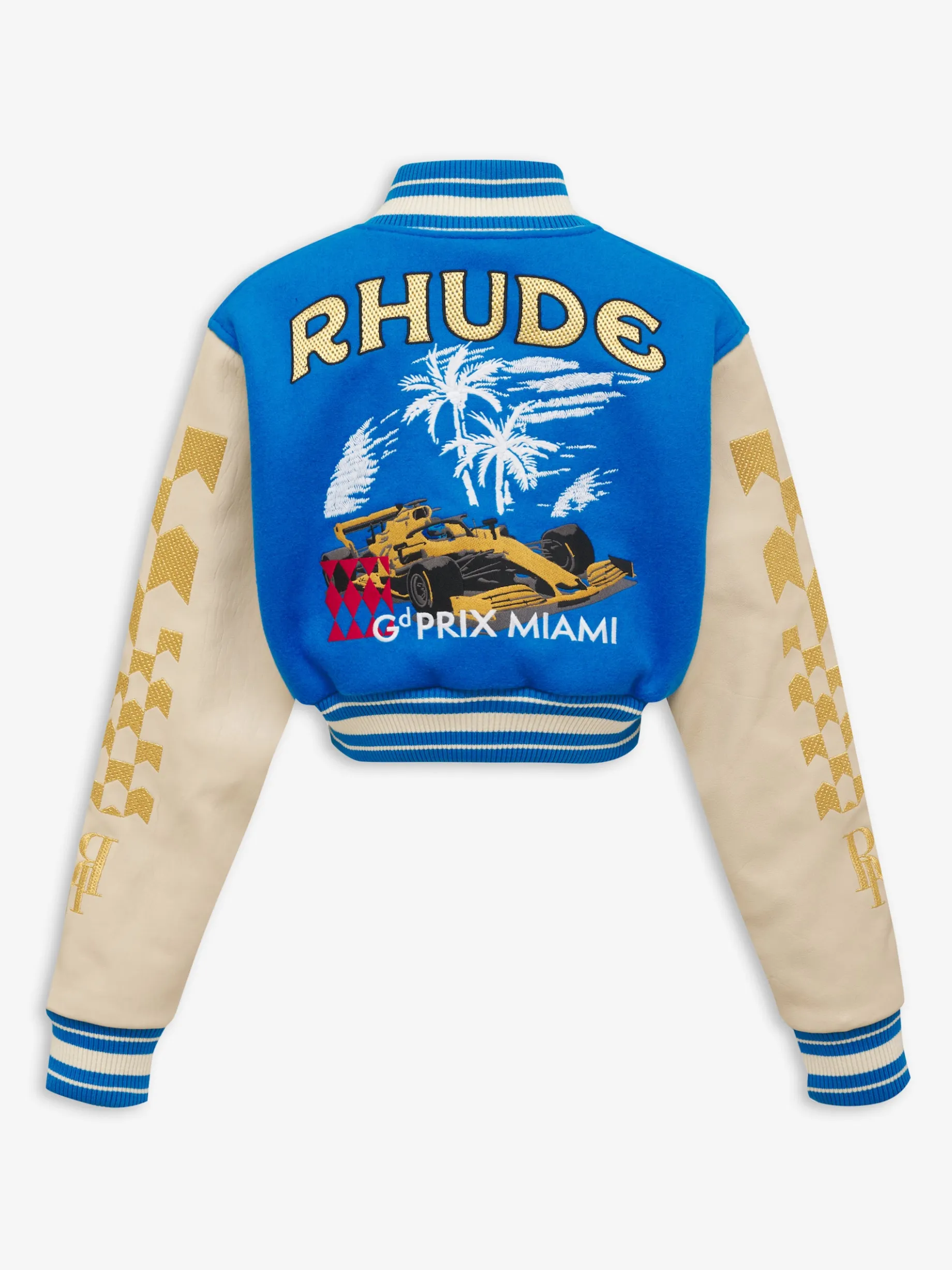 WOMENS F1 CROPPED VARSITY JACKET